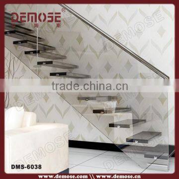 floating glass stairs/glass stair railings price/glass stair balustrade