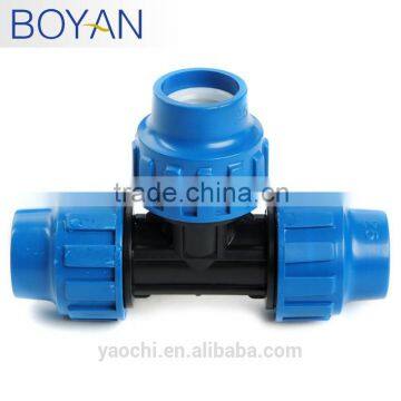 China supplier free samples hydraulic equal PP compression fitting tee                        
                                                Quality Choice