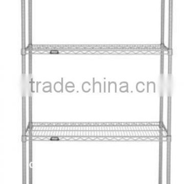 Chrome wire shelving for hotel or kitchroom use