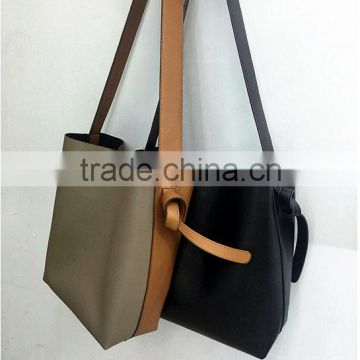 European style shopping bag leisure fashion shoulder PU tote shopping bag wholesale