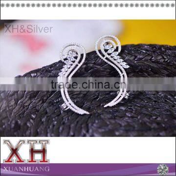 Popular 925 sterling silver wing hoop earring