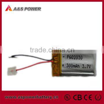 Small 3.7V Lithuim Polymer lipo Battery 300mAh 602030