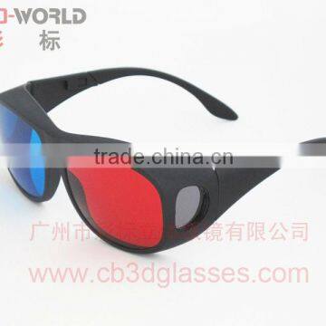 plastic red cyan glasses with newest style