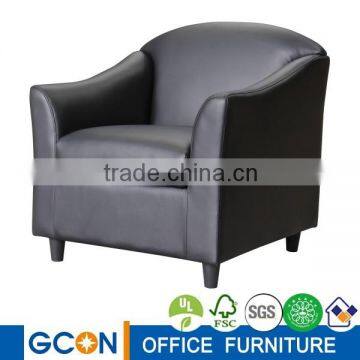 Black small set sofa for singl person in office or at home