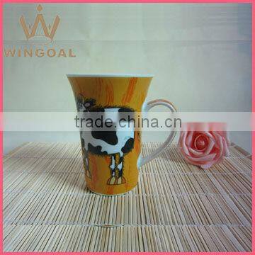 porcelain mug with decal,porceain mug with handle, porcelain mug