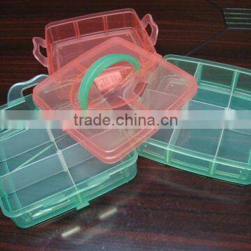 Clear Plastic Compartment 3 layers Multipurpose Storage Box
