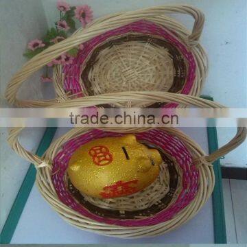 New Gifts Arts Wholesale Cheap Handmade Custom Cheap Fancy Wicker Basket for Gift With Sawing Handle Fruit Baskets