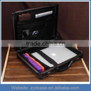 2015New Black Aluminum 15" Laptop Case Combination Lock Briefcase ZYD-0115-5