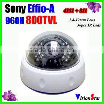 CCD Board Home Alarm Systems 0.001Lux Plastic Dome Camera OSD Menu Day Night Vision Varifocal Camera Manual Lens