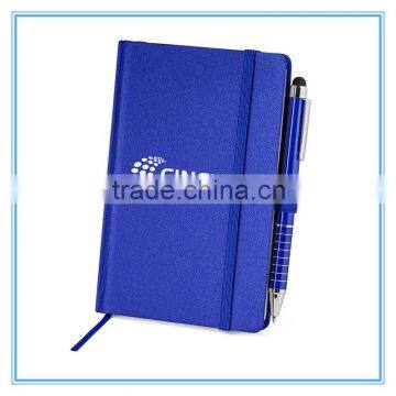 Hardcover printed pu leather/fabric custom notebook