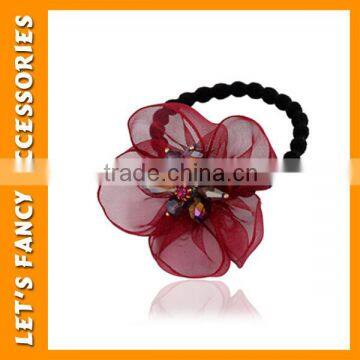 PGHD0350 Accept Paypal Multicolor Flower Lace Elastic Hair Band With Crystal Stone Decorated photo-3