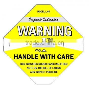 Hot Impact Indicator Shockwatch Impact Monitoring Shipping Label Customize