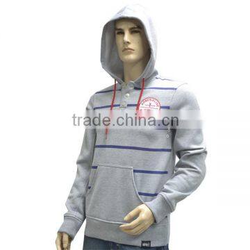 New Heather Grey Fleece Kangaroo Pocket Long Sleeves Men's Pullover Hoodie Sweatshirt photo-2