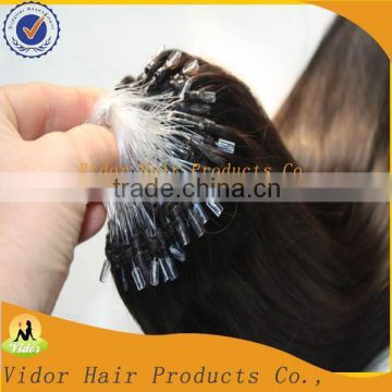 6A Grade Fashion Keratin Fusion Loop Tip Hair 100% Cheap Indian Remy Micro Loop Ring Human Hair Extension