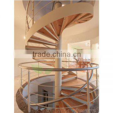 Modern Steel Centre Column Spiral Staircase With Wood Steps