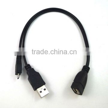 For cell phone Tablet Micro USB Host OTG Cable with USB power Male Female