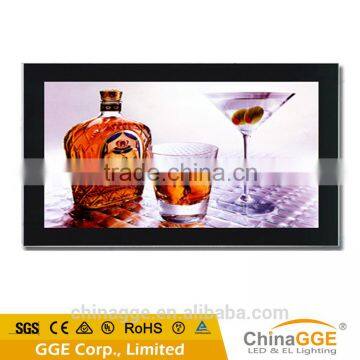 Slim led magnetic light box with black aluminum profiles