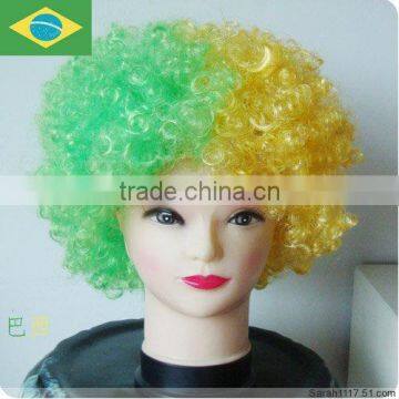 bob trading old factory football fan wig/hair fashion design austria flag football fans wigs