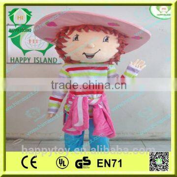 HI wholesale advertising strawberry girl costumes mascot for kids