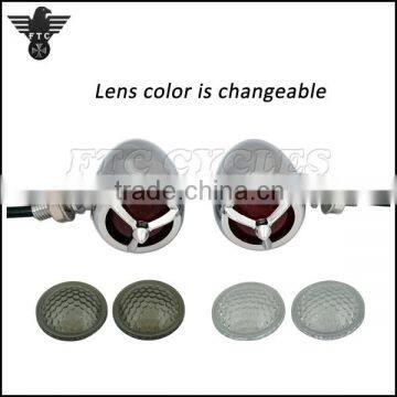 Red Lens Tribar Motorcycle Turn Signals Vintage Indicator for Kawasaki Lighting photo-5
