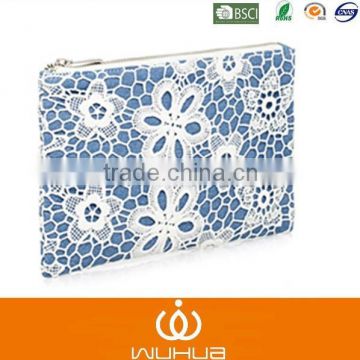 chicest travel necessary Floral Crochet Cosmetic Pouch to storage for shopping and travel