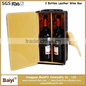 Wine box leather , red wine gift box for 2 bottle