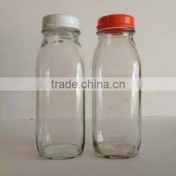 16-ounce clear french glass beverage bottle with twist lid