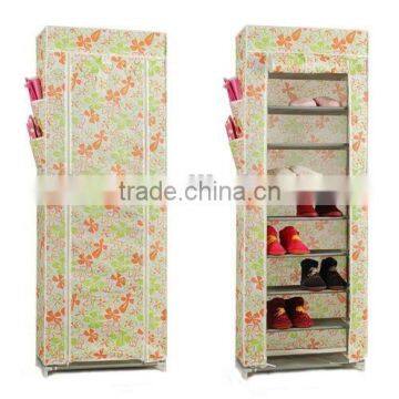 10 tier non-woven fabirc corner plastic shoe cabinet