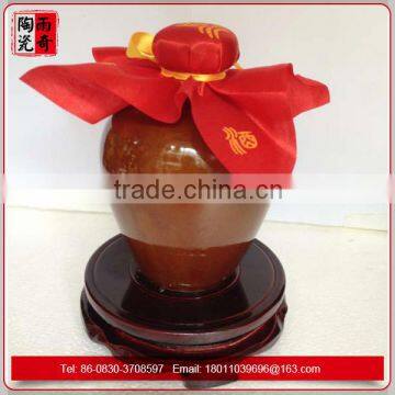 customize brown ceramic wine bottle with lids