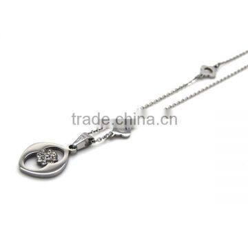 Hot selling highpolished jewelry stainless steel flower charm cheap necklace chains for women in cheap price LN3262