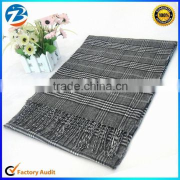 Fashion Men's Grey Checks Warm Long Cashmere Scarf Shawls Wholesale in Stock