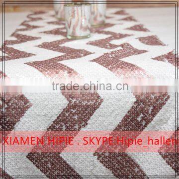 Banquet Polyester Champagne Sequins Table Runner Table Cloth photo-4