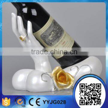 mannufacturer factory price poly resin decorative WINE BOTTLE HOLDER