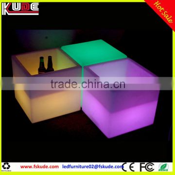 Rechargeable Ice Bucket LED Bar Furniture /LED cube cooler/ Ice Buckets Indoor or Outdoor L40*W40*H40CM