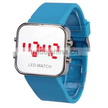 Creative makeup mirror LED silicone watch