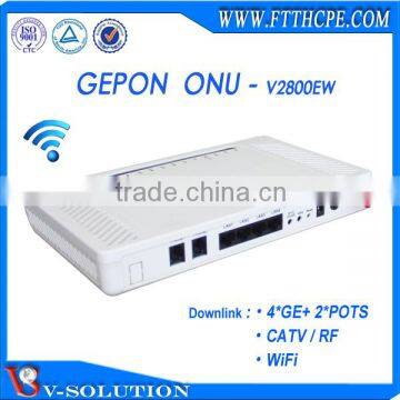 4LAN+2POTS+WiFi+RF GEPON ONU FTTH EPON ONU Support IPTV/VoIP/CATV Triple Play Service