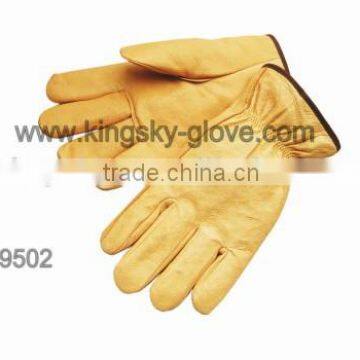 Pig grain leather driver glove