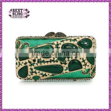 newest green agate crystal clutches party stone evening clutch hard shell evening clutch (88185A-LG)