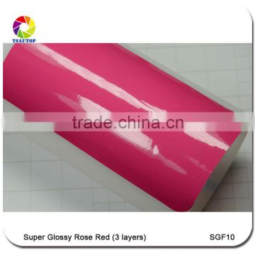 TSAUTOP 1.52*20m 2016 new style high glossy ROSE auto folie car wrap vinyl