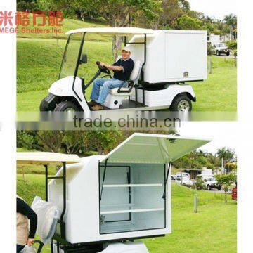 Smart Fiberglass Refrigerated Truck Body on a Golf Car