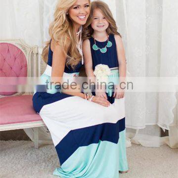Polyester Spandex Chevron Mommy and me Maxi Dress