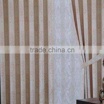 French Pleated Fire Retardant Jacquard Window Curtains for Decorative Door Curtains