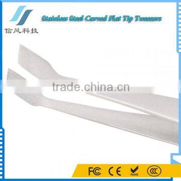 BST-36A Highly Precise Stainless Steel Curved Flat Tip Tweezers Tool