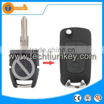 flip car key chave blank shell wholesale with 3 button left blade for opel vectra b meriva corsa d zafira b vivaro