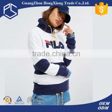 Daijun cheap custom fashion high neck cotton women different colored sleeves hoodie