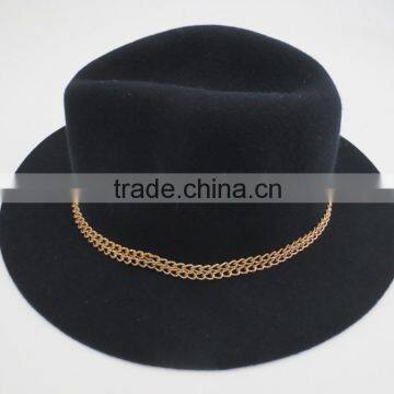 metal ring decoration fedora hat