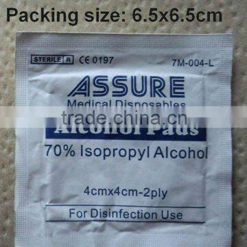 single packed alcohol pad