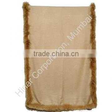 Pashmina Shawl with 4 Side Fur Trim