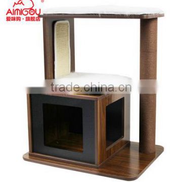 BSCI QQ-pet Factory Directly Price Comfortable Wooden Cat Tree / cat furniture