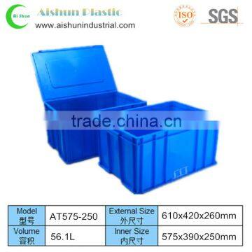 610x420x260mm plastic crate container with lid